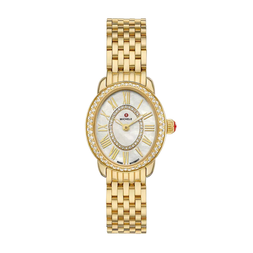 Serein Oval Diamond 18K Gold-Plated Watch