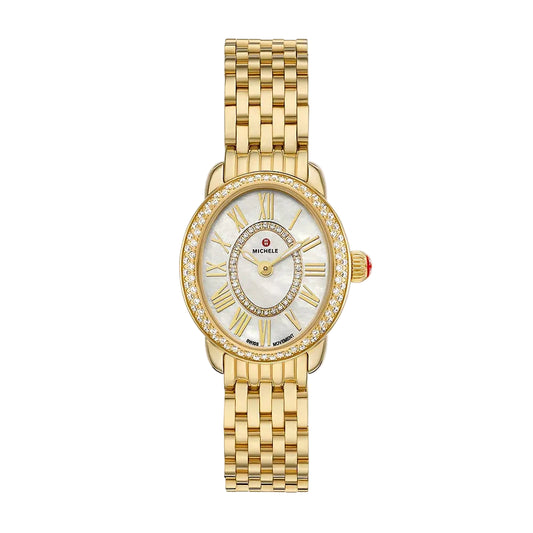 Serein Oval Diamond 18K Gold-Plated Watch