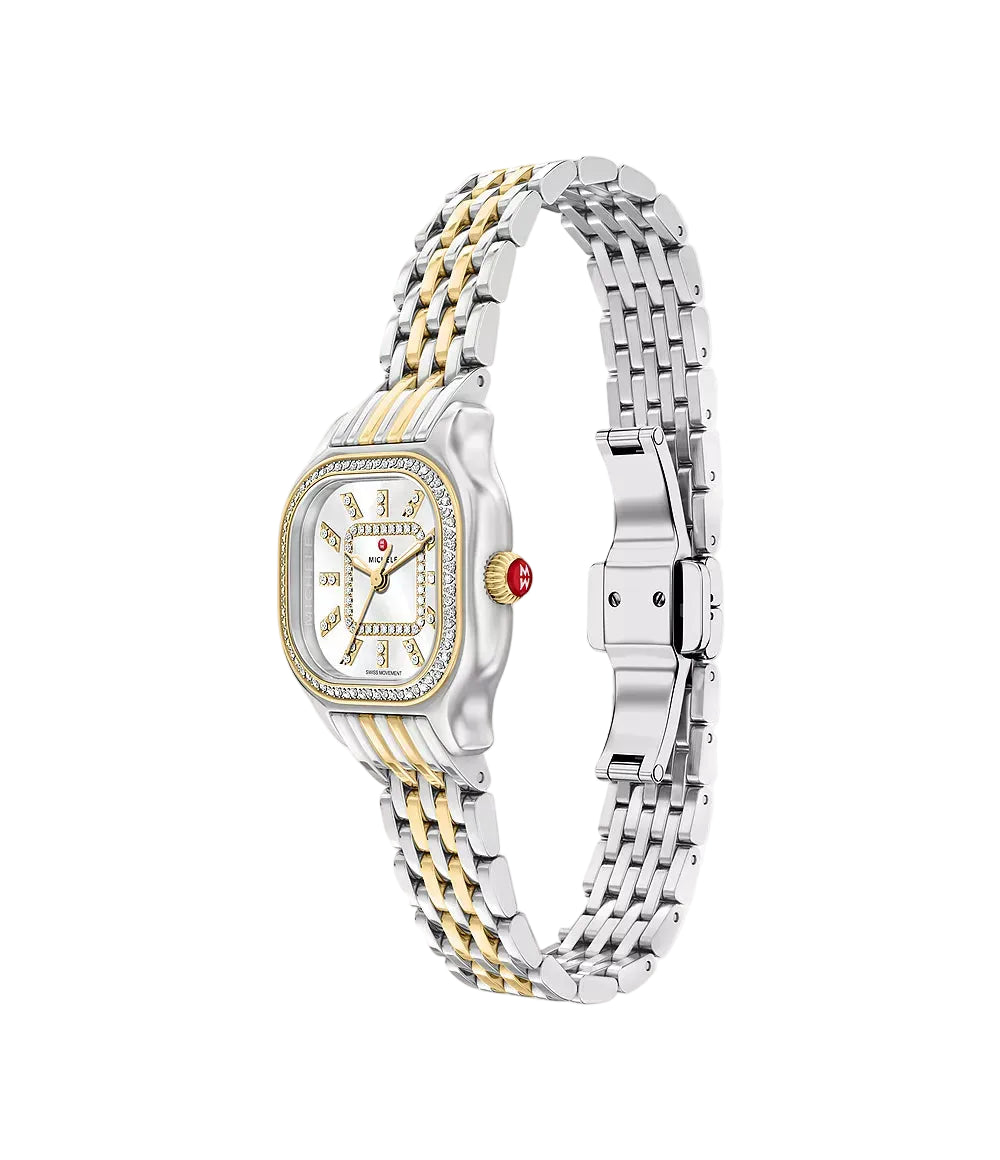 Meggie Mini Diamond Two-Tone 18K Gold-Plated Stainless Steel Watch
