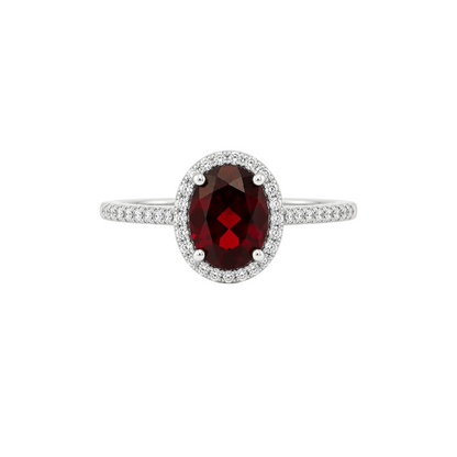 Garnet & Diamond Ring