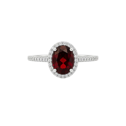 Garnet & Diamond Ring