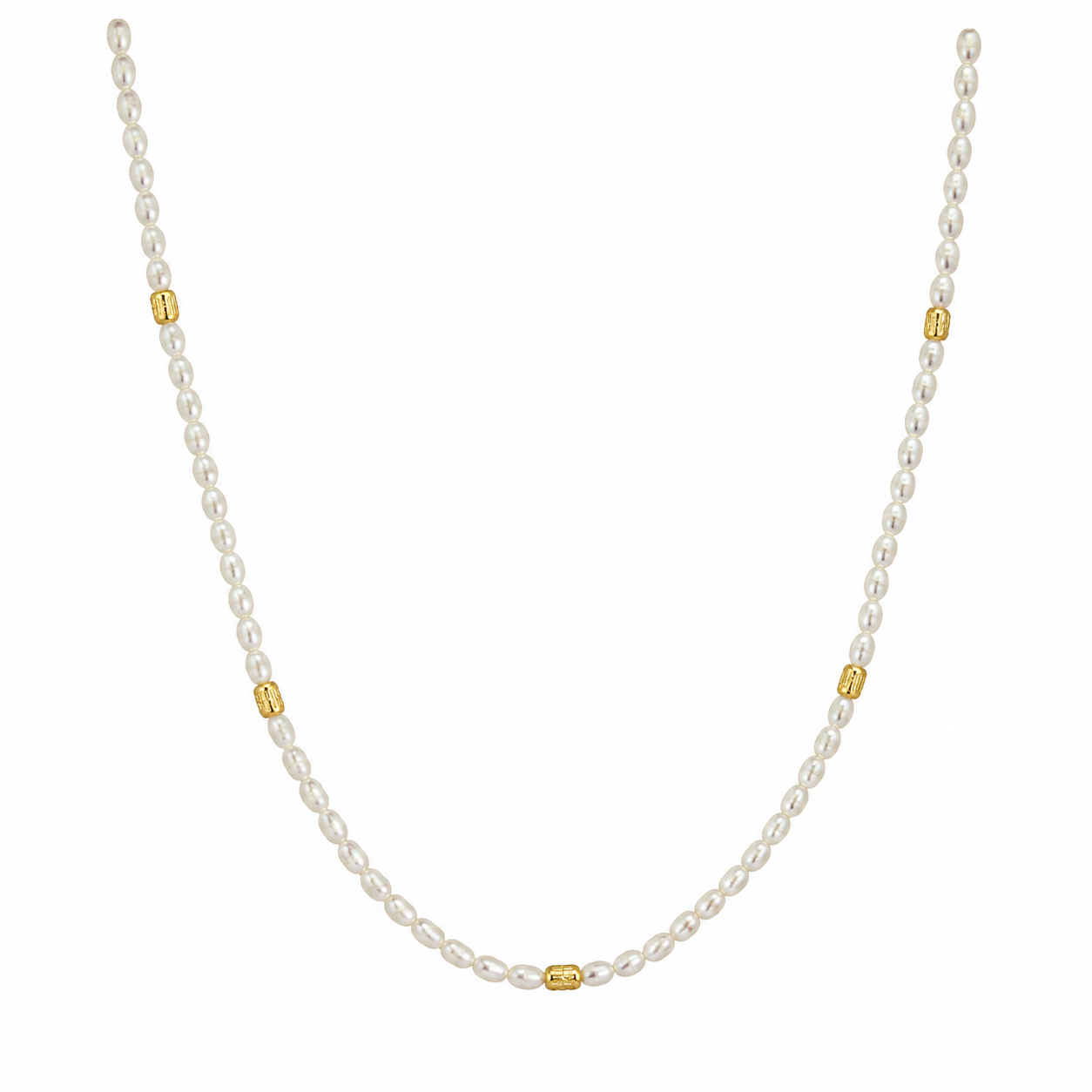 Akoya & Gold Bead Pearl Strand