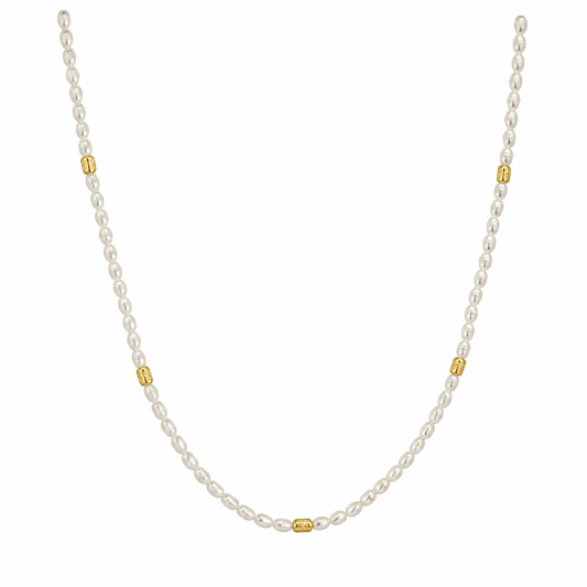 Akoya & Gold Bead Pearl Strand