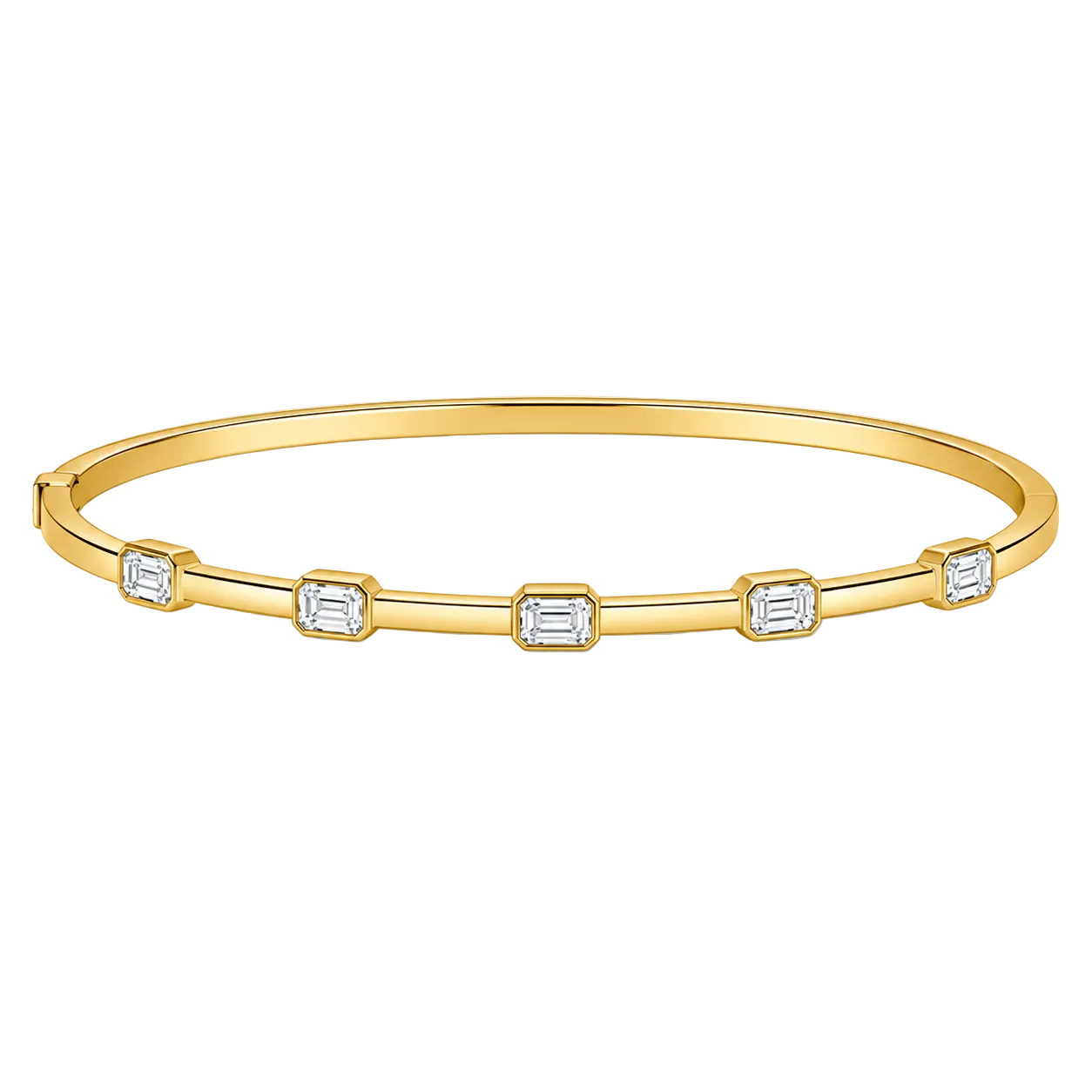 Emerald Cut Diamond Bangle Bracelet