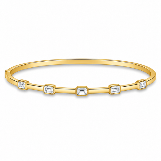 Emerald Cut Diamond Bangle Bracelet