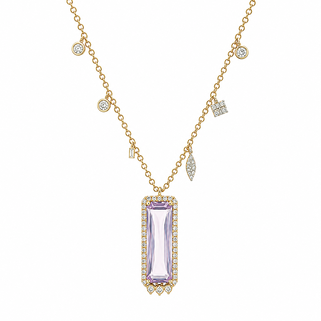 Amethyst & Diamond Necklace