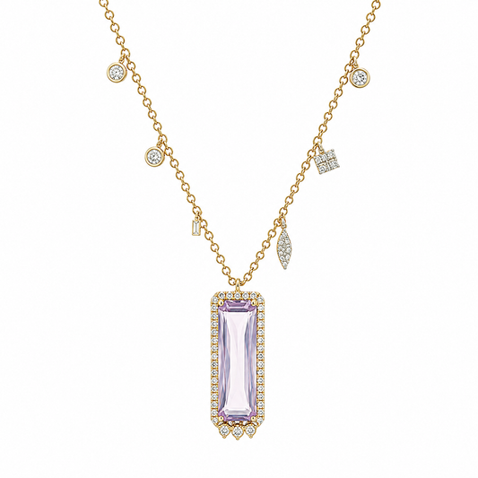 Amethyst & Diamond Necklace