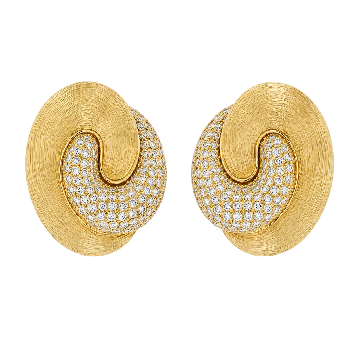 Pave Diamond Swirl Earrings