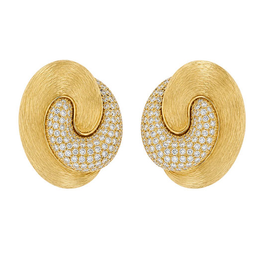 Pave Diamond Swirl Earrings