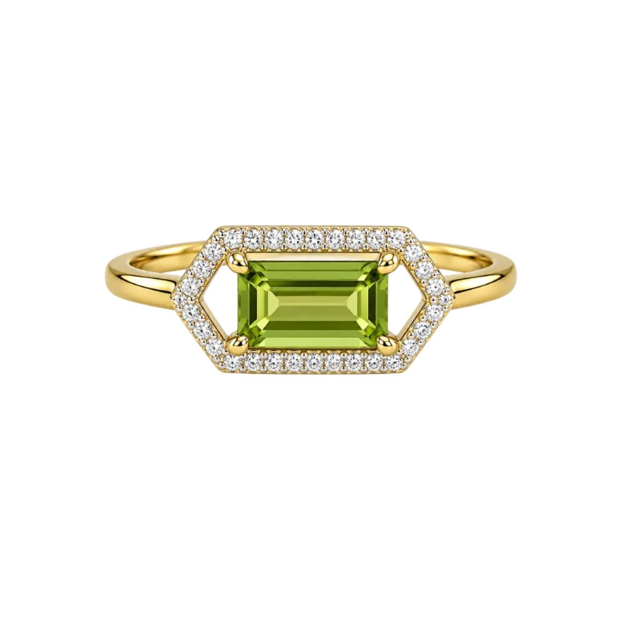 Peridot & Diamond Ring