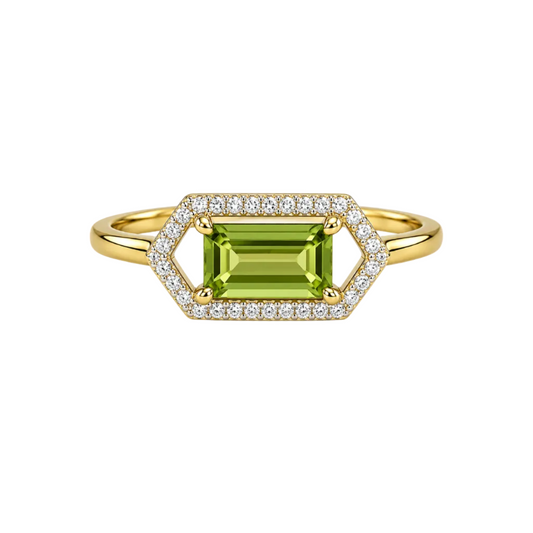 Peridot & Diamond Ring