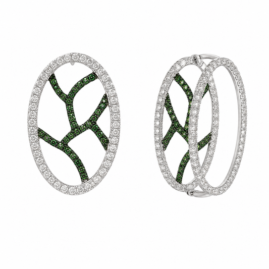 Tsavorite & Diamond Locking Earrings