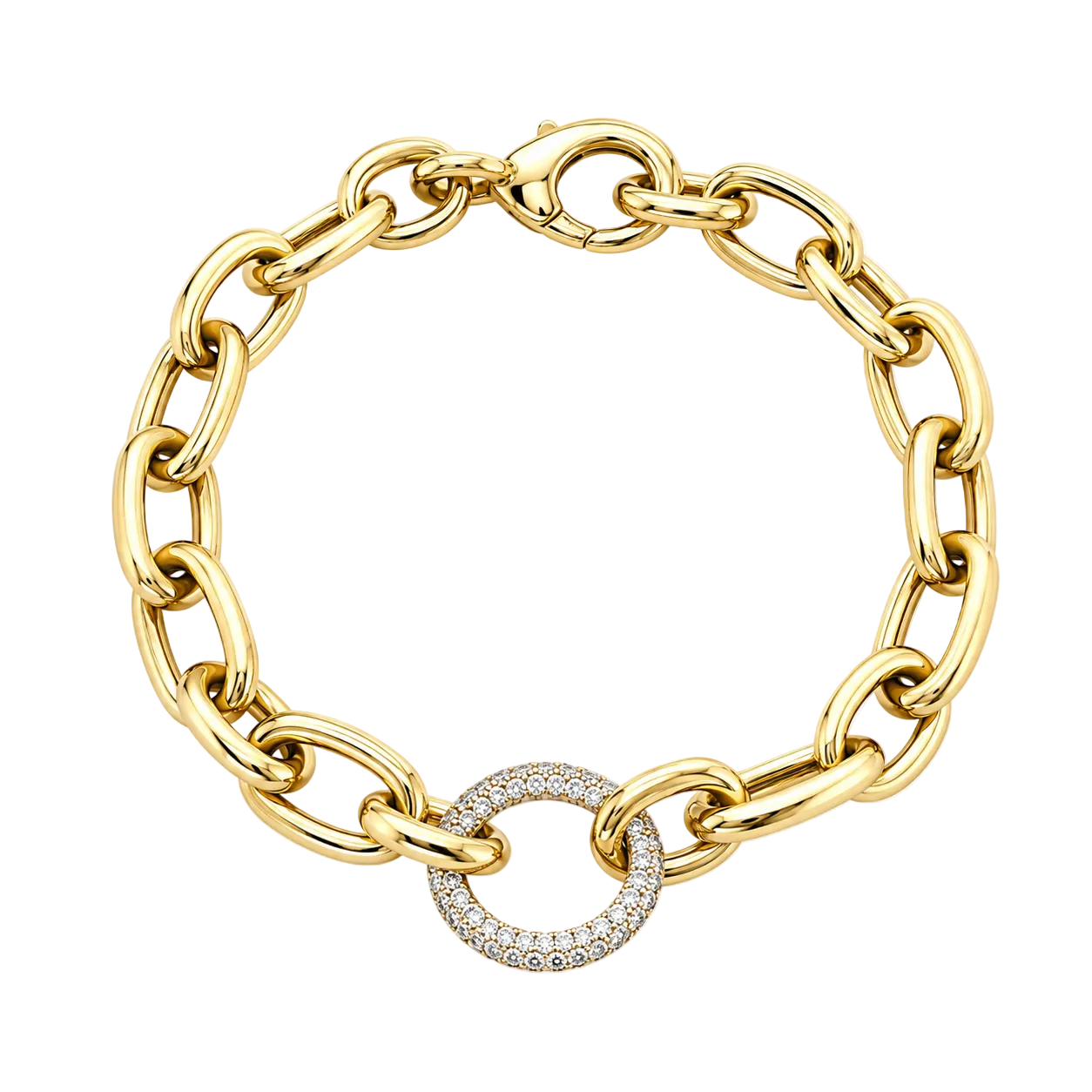 Gold & Diamond Link Bracelet