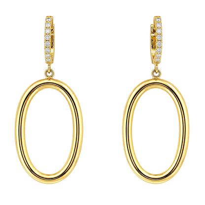 Gold Diamond Drop Earrings