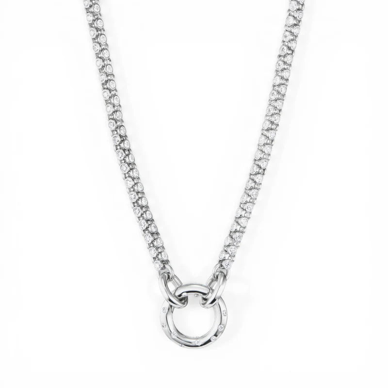 Double Sided Diamond Link Necklace