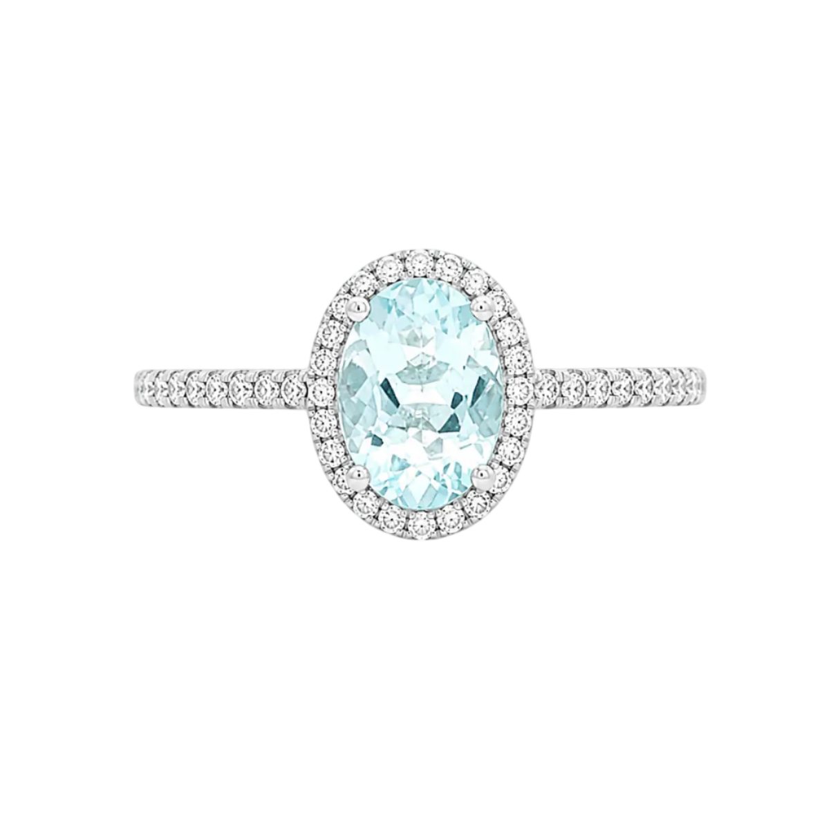 Oval Aquamarine & Diamond Ring