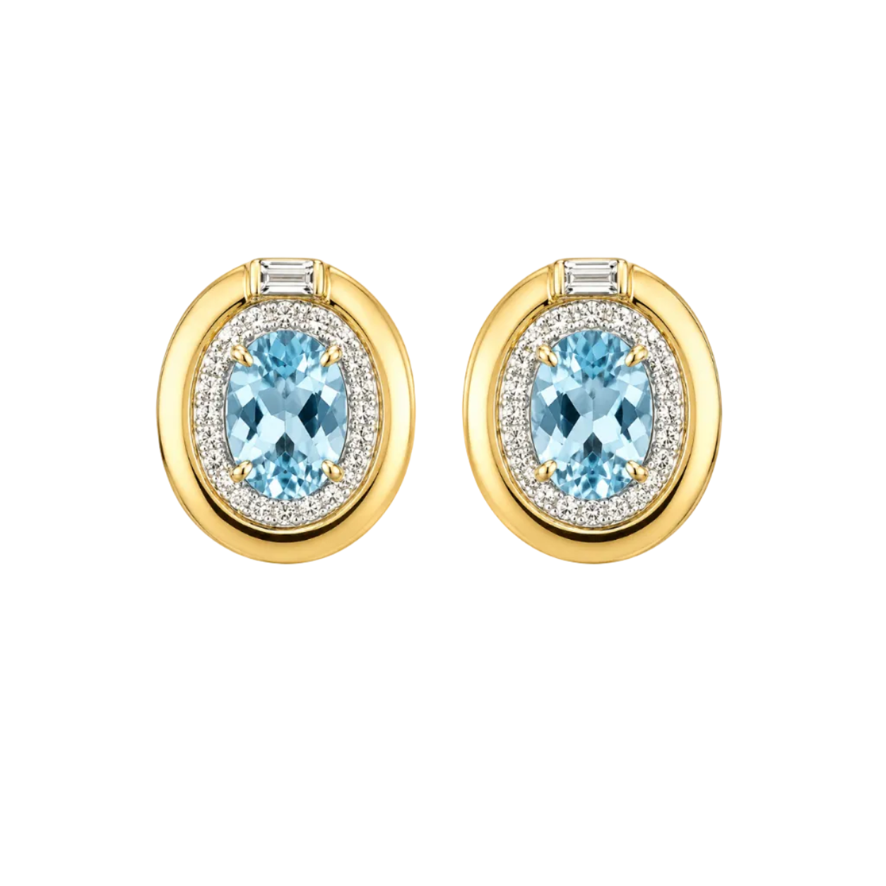 Aquamarine & Diamond Earrings
