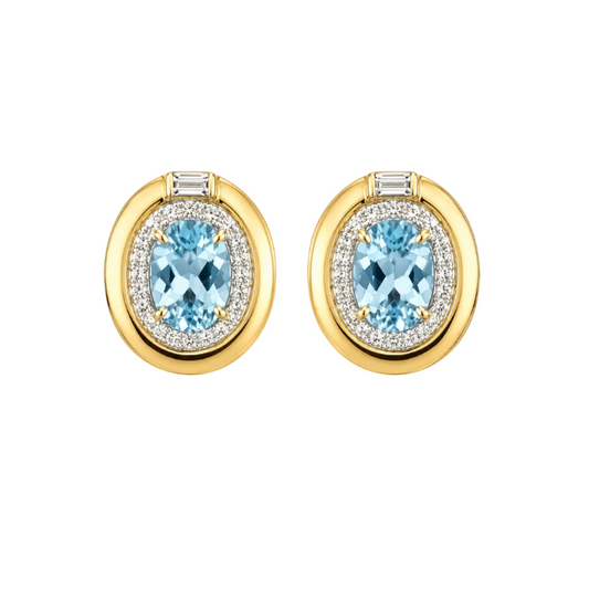 Aquamarine & Diamond Earrings