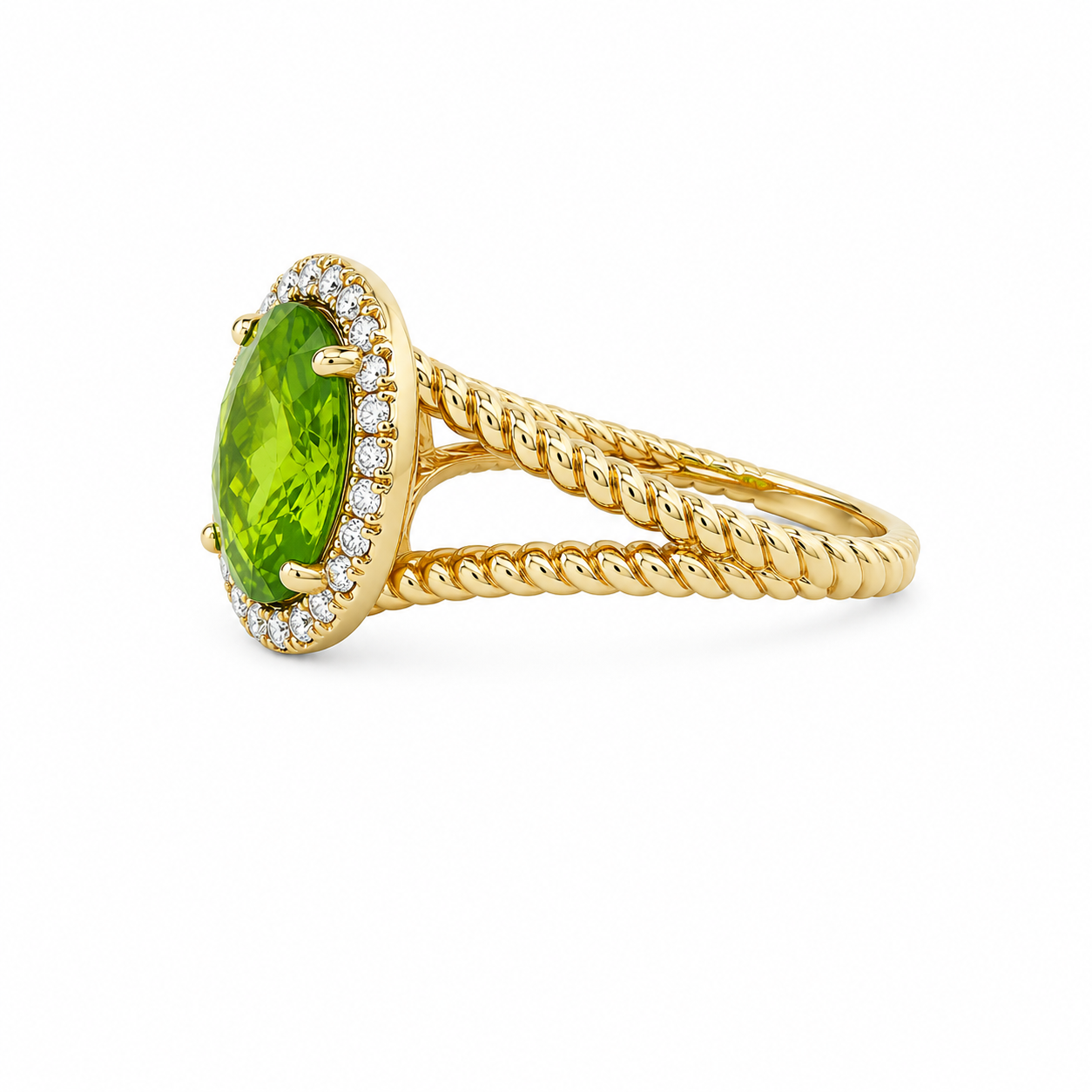 Peridot & Diamond Ring