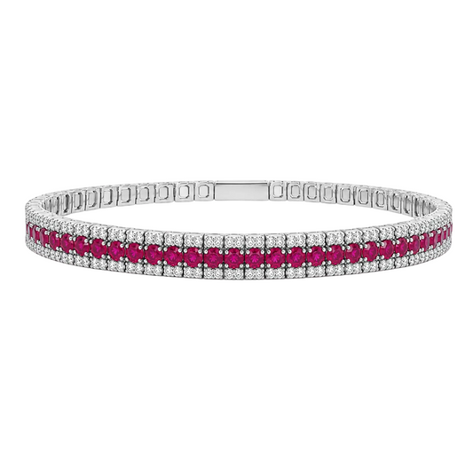 Ruby & Diamond Pickleball Bracelet