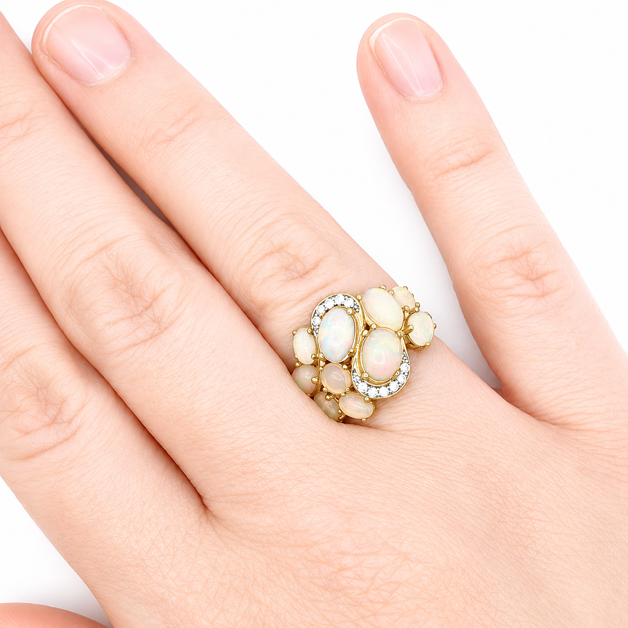 Opal Cluster Ring