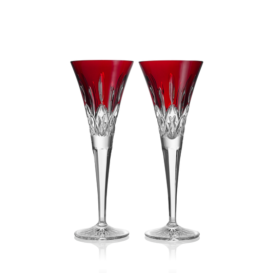 Lismore Red Toasting Flutes 5.5 oz