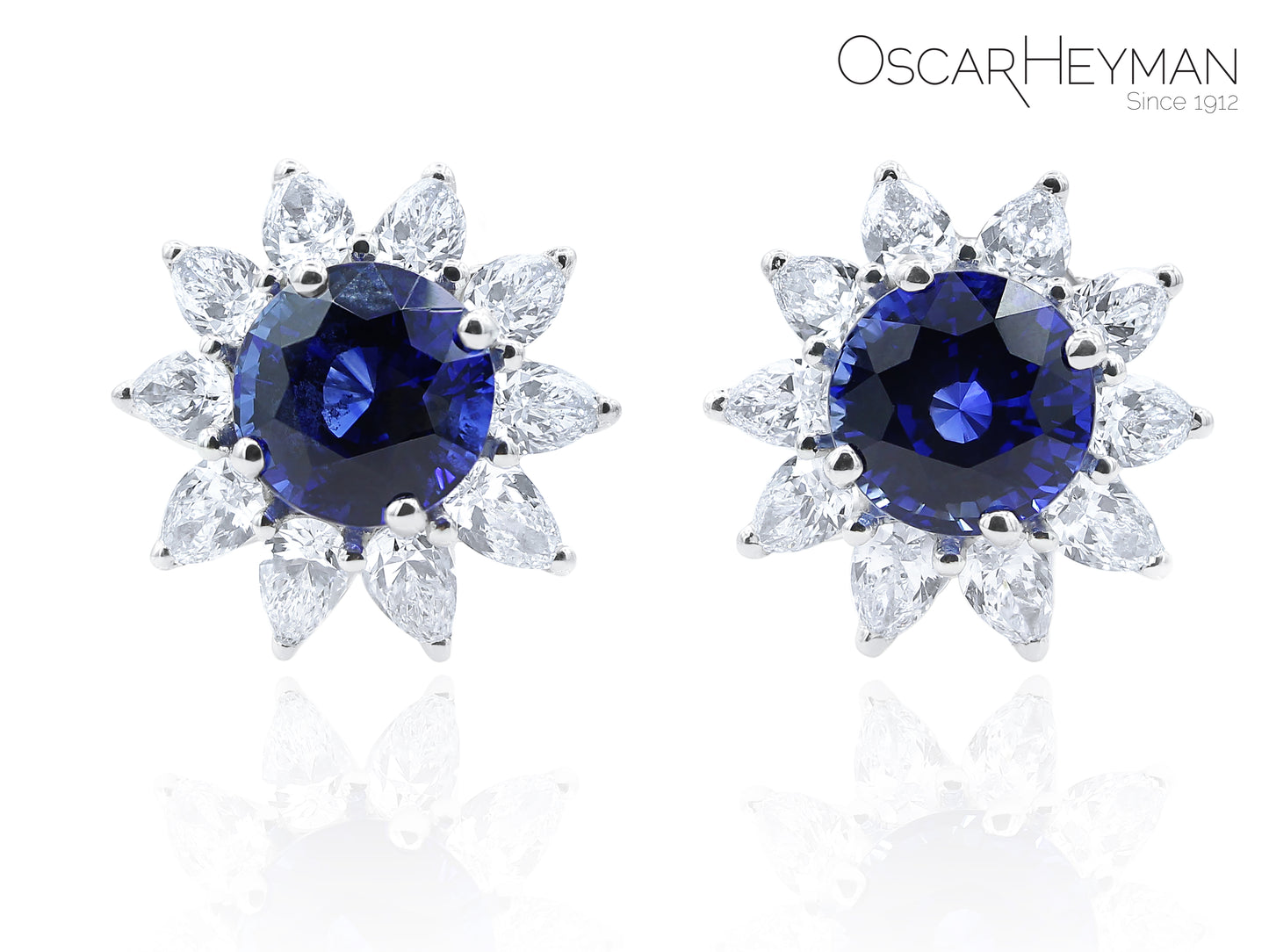 Platinum Sapphire Diamond Earrings