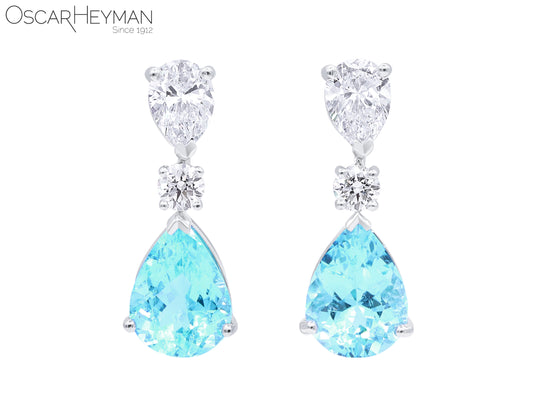 Platinum Paraiba Diamond Earrings