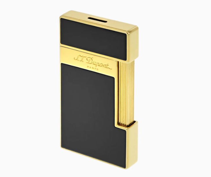 Slimmy Golden Shiny Black Lacquer Lighter