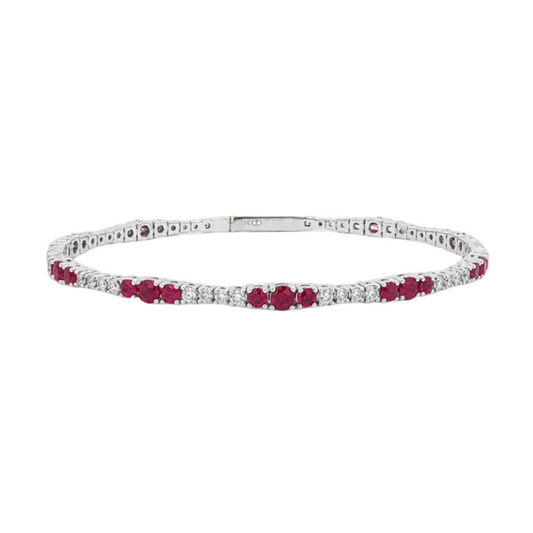 Ruby & Diamond Pickleball Bracelet