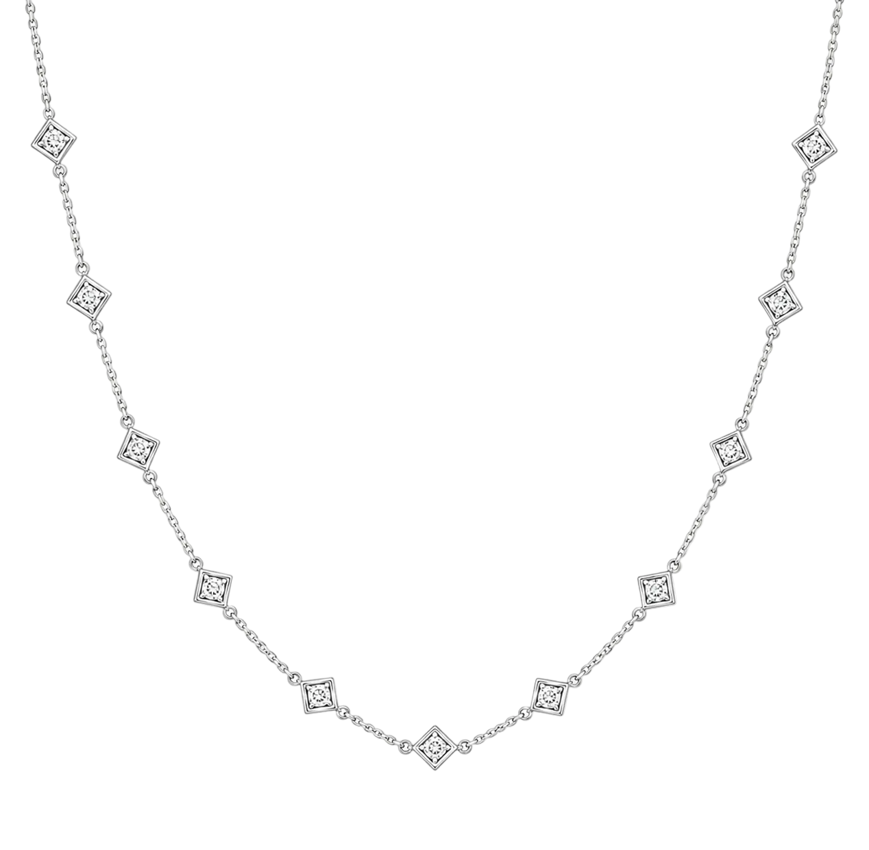 Princess Cut Diamond Necklace