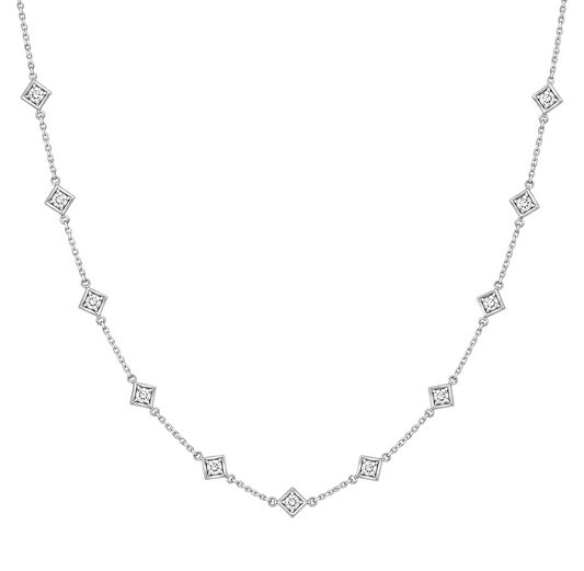 Princess Cut Diamond Necklace