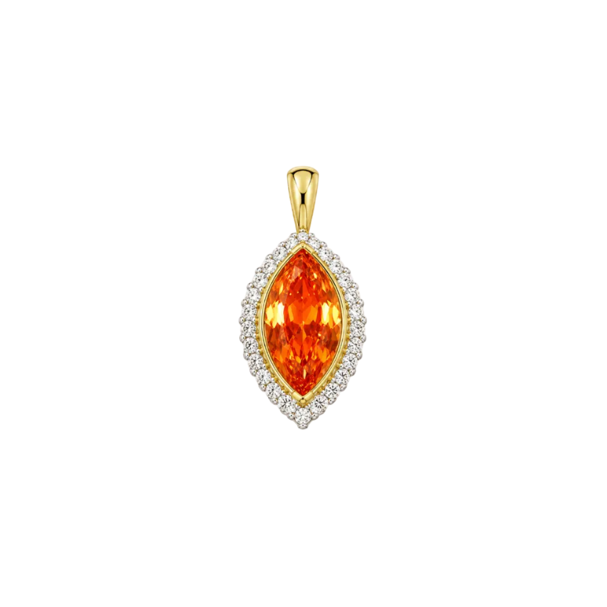 Mandarin Garnet & Diamond Pendant