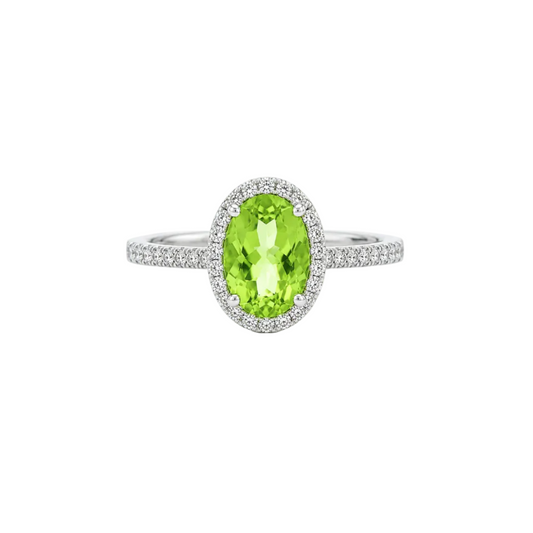 Peridot & Diamond Ring