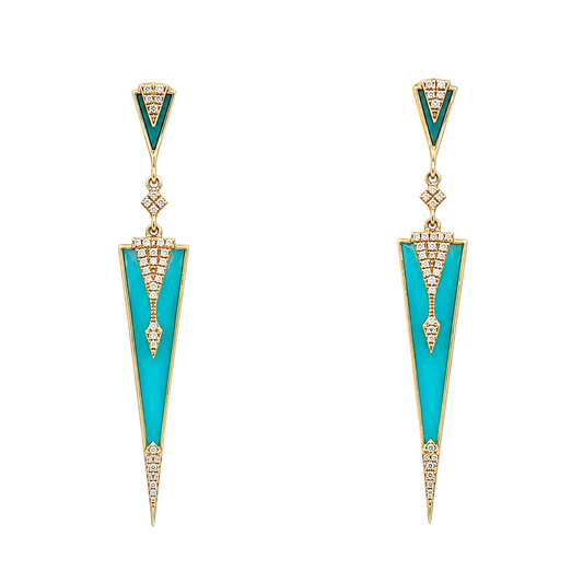 Turquoise & Diamond Earring