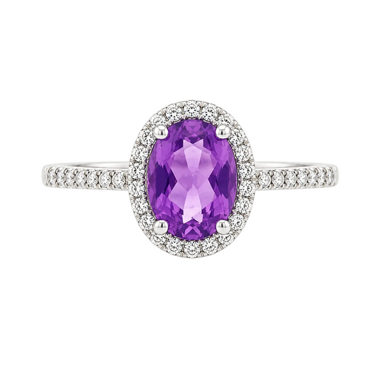 Amethyst & Diamond Ring