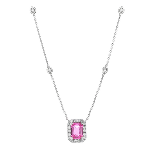 Pink Sapphire & Diamond Necklace