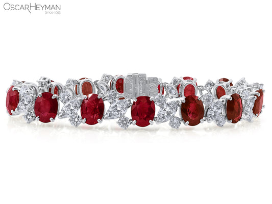 Platinum Ruby Diamond Bracelet