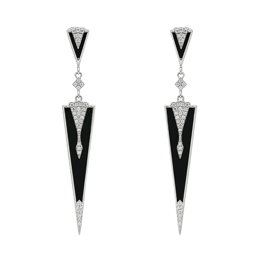 Onyx & Diamond Earrings