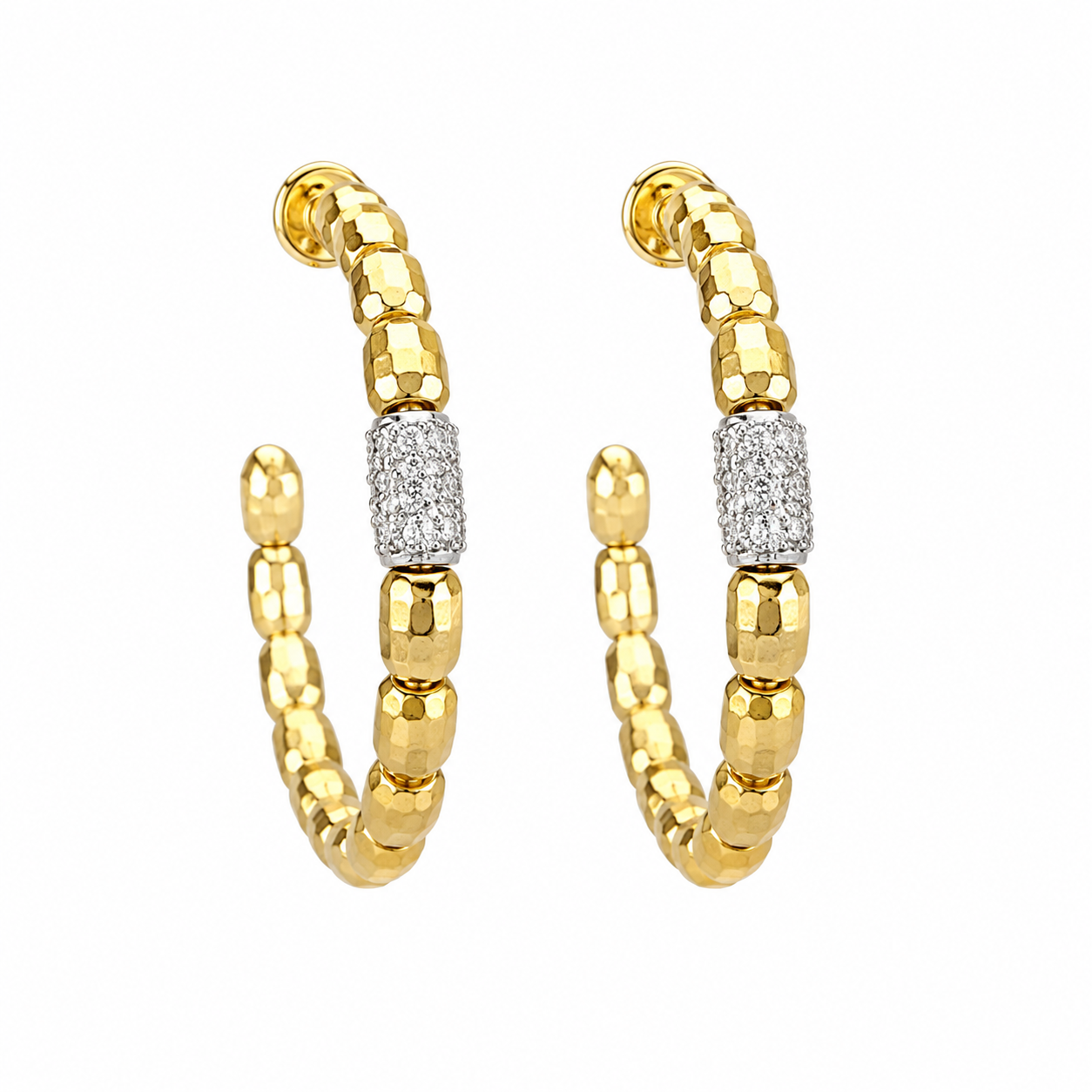 Hoop Earring, Brushed Gold