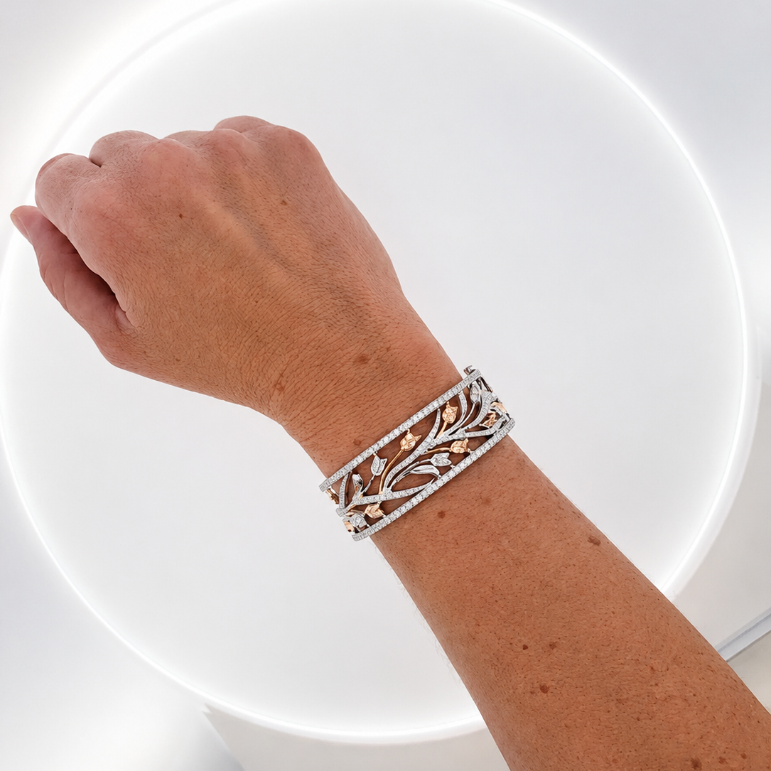 Diamond Flower Bangle