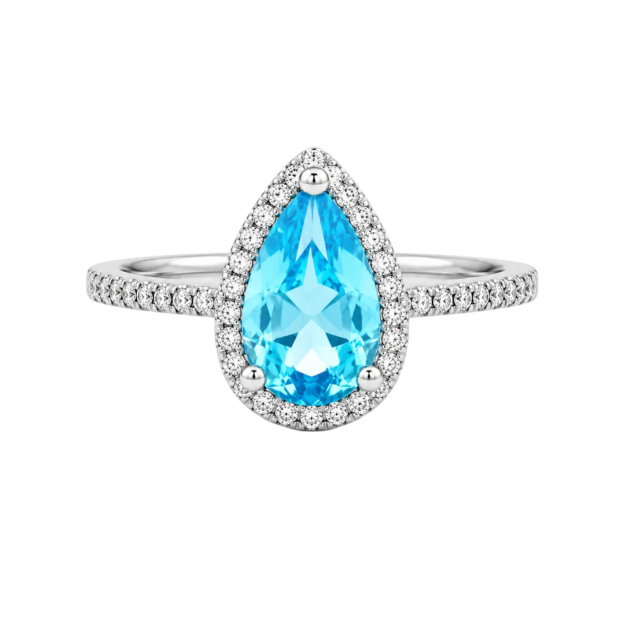 Blue Topaz & Diamond Ring
