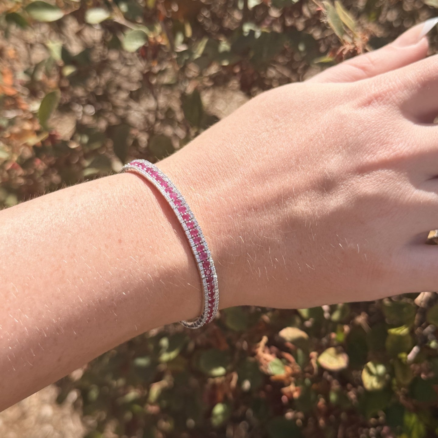 Ruby & Diamond Pickleball Bracelet