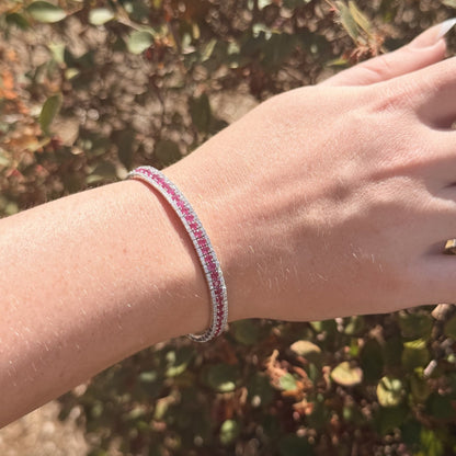 Ruby & Diamond Pickleball Bracelet
