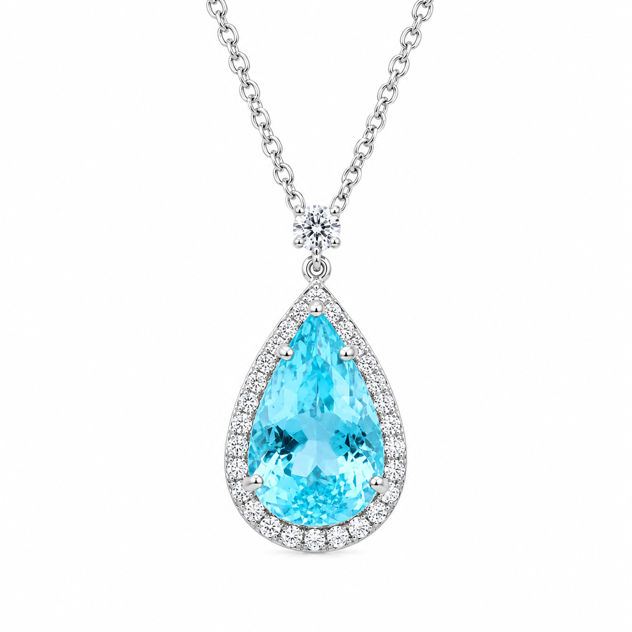 Mozambique Paraiba Tourmaline & Diamond Necklace
