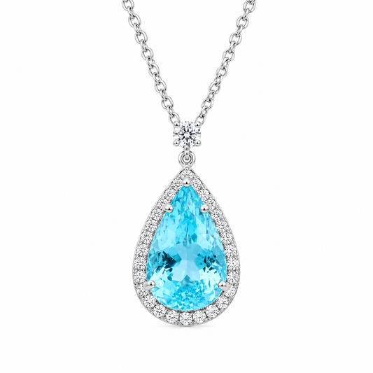 Mozambique Paraiba Tourmaline & Diamond Necklace