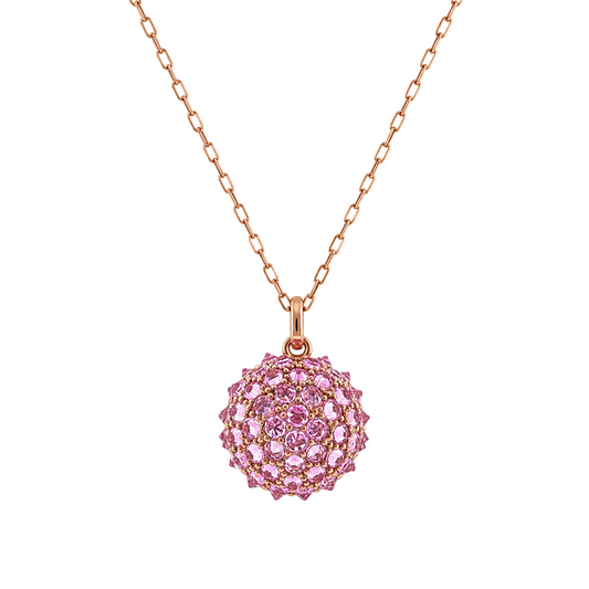 Round Pink Sapphire Necklace