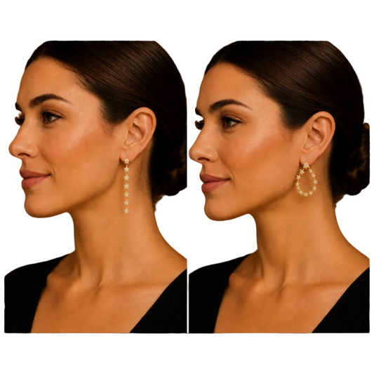 Diamond Star Dangle/Hoop Earrings