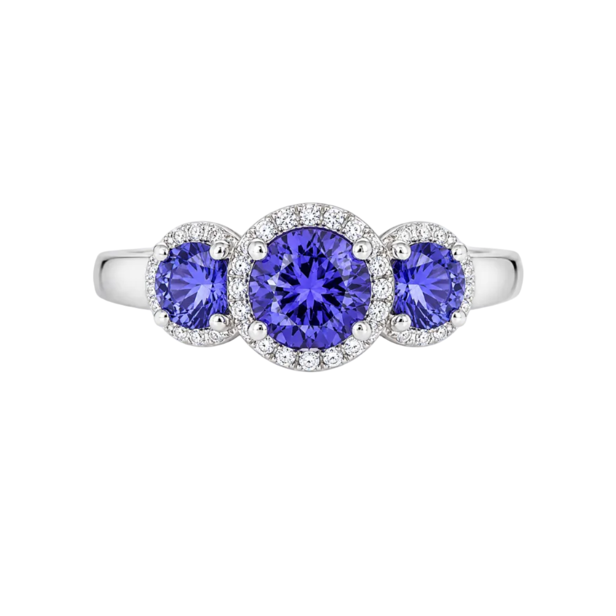 Tanzanite & Diamond 3 Stone Ring
