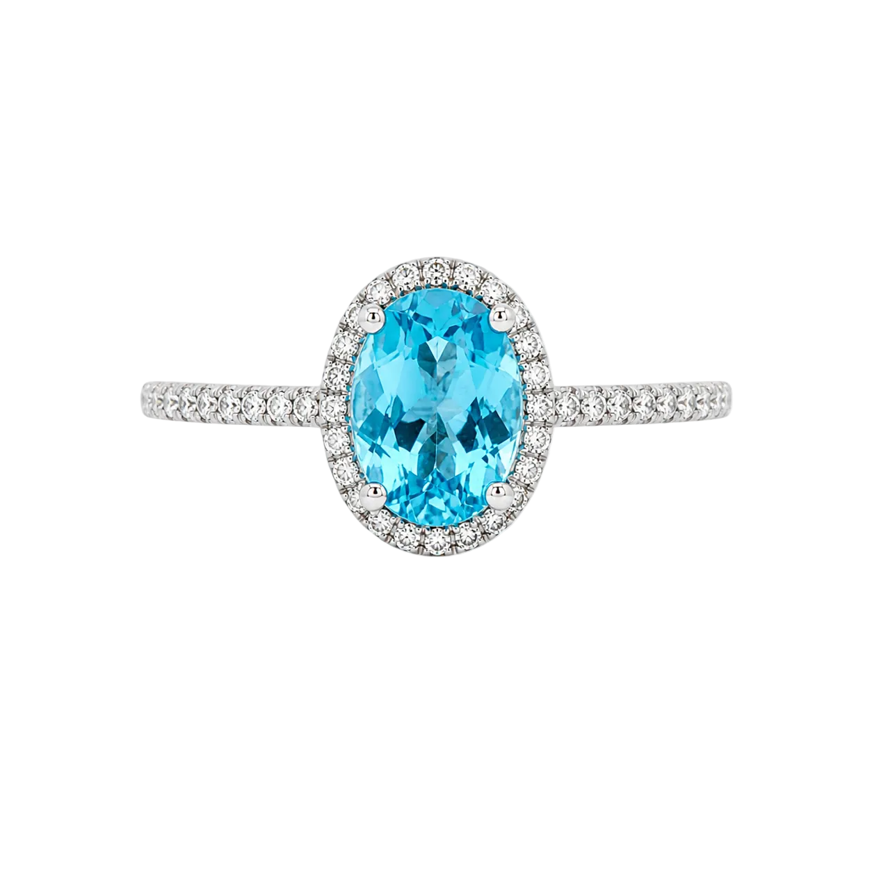 Blue Topaz & Diamond Ring